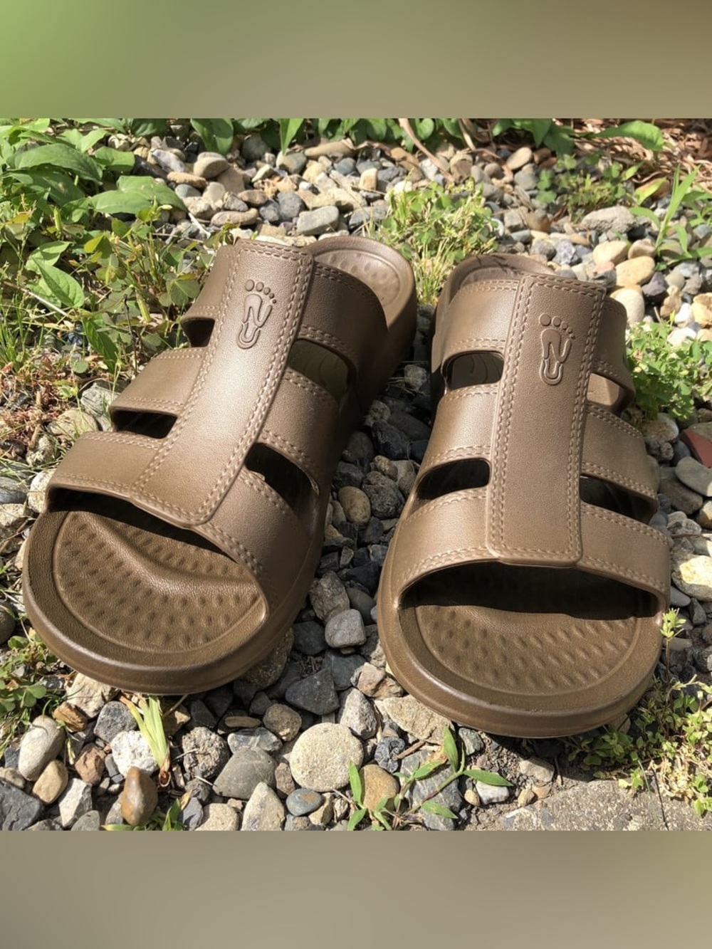 NUUSOL MEN'S STANLEY cushion RECOVERY SLIDE sandals brown 11 like crocs